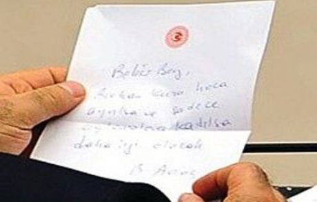 Arınç'ın Notu Kuzu'yu Kızdırdı