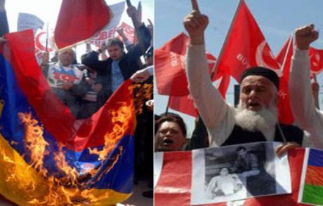 Taksim'de Ermenistan Bayrağı Yakıldı