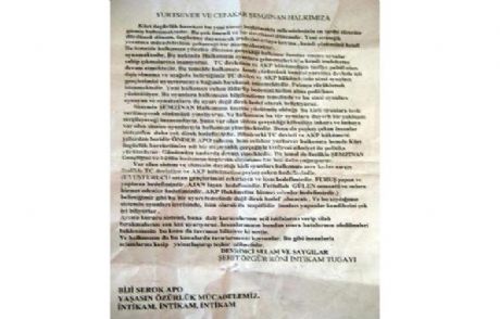 Pkk'dan Kapılara Şok Mektup!