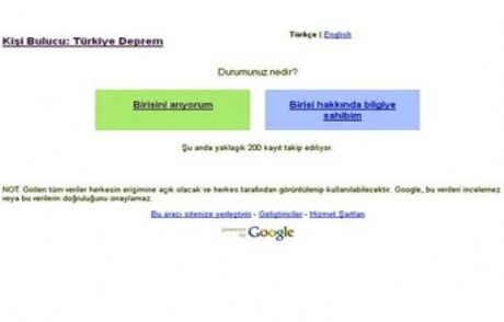 Google'dan Depremde 'kişi Bulucu'