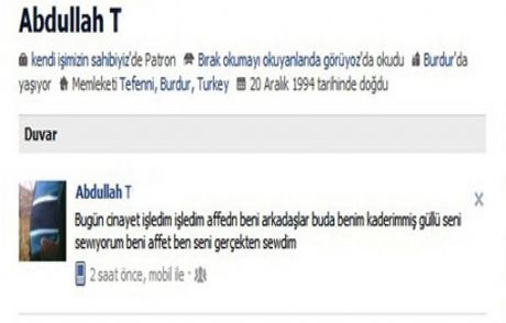 Cinayeti Facebook'ta Yazdı Yakalandı