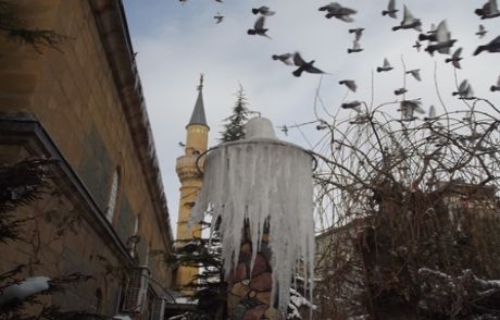 Soğuklardan Kuş Çeşmesi De Nasibini Aldı