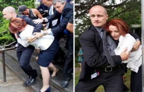 Kadın Başbakan'a Saldırının Görüntüsü