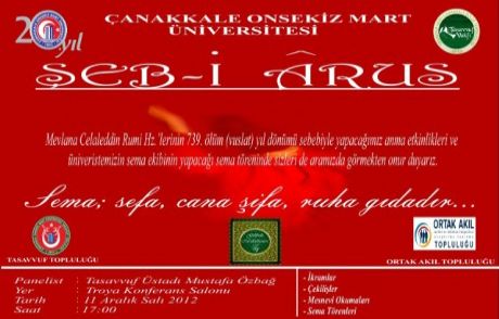 Onsekiz Mart Üniversitesi'nde Şeb-i Arus