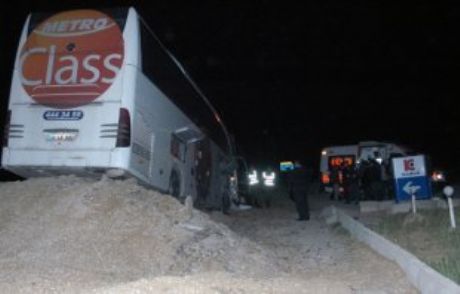 Yolcu Otobüsü Kuma Çarptı: 30 Yaralı