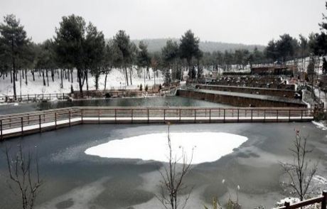 Gaziantep'te Gölet Soğuktan Dondu