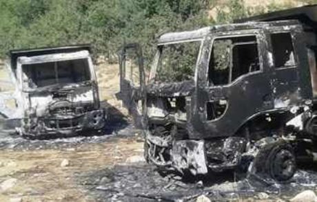 Tunceli'de Yol Kesen Pkk'lılar Kamyon Yaktı