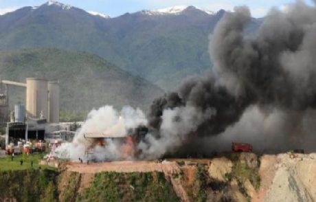 Bursa'da Çimento Fabrikasındaki Yangın