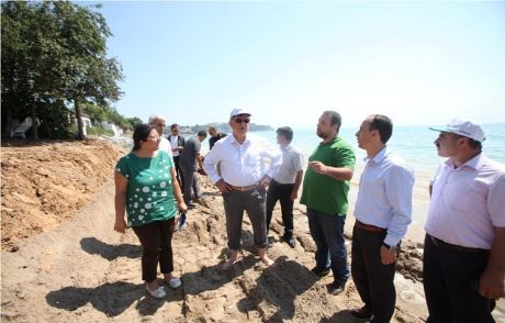 Bayramoğlu Sahilindeki Çalışmaları İncelediler