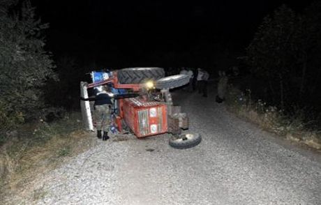 Adıyaman'da Traktör Devrildi