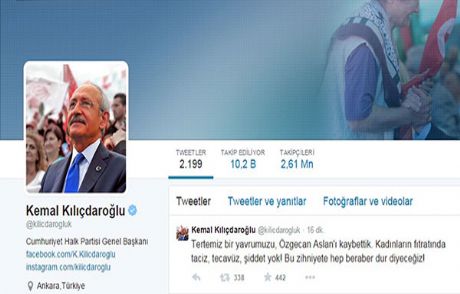 Kılıçdaroğlu'ndan Özgecan Mesajı