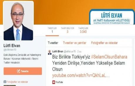 Lütfi Elvan İlk Tweetini Attı