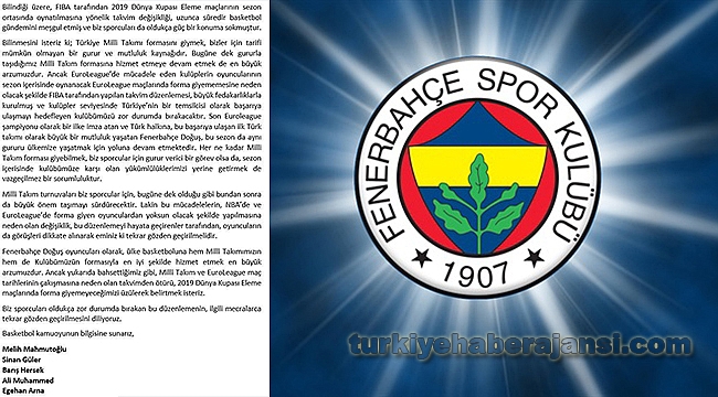 F.Bahçeli 5 Oyuncudan Milli Takıma Ret!