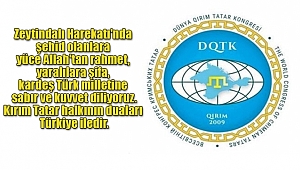 Dünya Kırım Tatar Kongresi'nden Afrin'e Destek