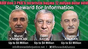 ABD'den 3 PKK'lı Teröristin Başına 12 Milyon Dolar Ödül