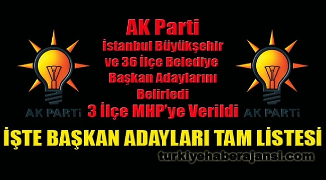 AK Parti İstanbul Adaylarını Belirledi: 3 İlçe MHP'ye Verildi