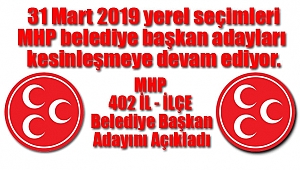 MHP 402 Belediye Başkan Adayını Açıkladı