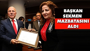 Başkan Sekmen Yoğun İlginin Gösterildiği Törende Mazbatasını Aldı