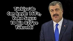  Türkiye'de Can kaybı 168'e, Vaka Sayısı 10 bin 827'ye Yükseldi