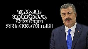 Türkiye'de Can kaybı 59'a, Vaka Sayısı 2 Bin 433'e Yükseldi