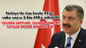 Türkiye'de Can kaybı 92'ye, Vaka Sayısı 5 bin 698'e Yükseldi