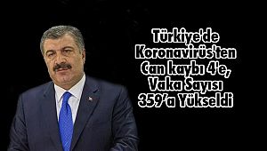Türkiye'de Koronavirüs'ten Can kaybı 4'e, Vaka Sayısı 359’a Yükseldi