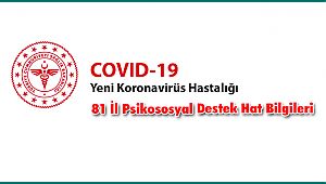 Covid-19 İçin 81 İl Psikososyal Destek Hat Bilgileri