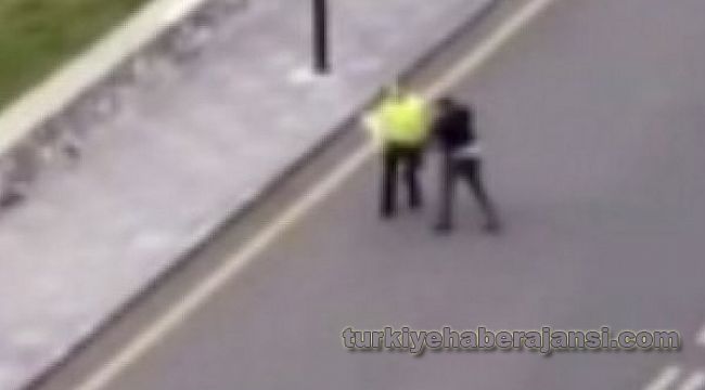 Trafik polisine saldıran zanlı yakalandı