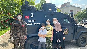 Şehit polisin oğlu Miraç'ı duygulandıran SÜRPRİZ 