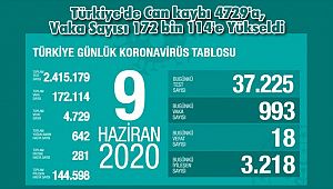 Türkiye'de Can kaybı 4729'a, Vaka Sayısı 172 bin 114'e Yükseldi