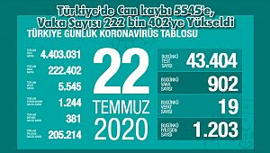 Türkiye'de Can kaybı 5545'e, Vaka Sayısı 222 bin 402'ye Yükseldi