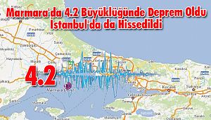 Marmara'da 4.2 Büyüklüğünde Deprem Oldu İstanbul'da da Hissedildi