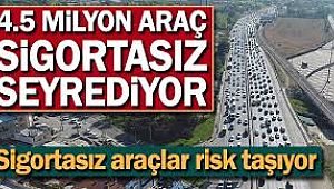 Trafikte 4,5 Milyon Araç SİGORTASIZ..