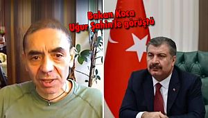 Bakan Koca Uğur Şahin'le görüştü