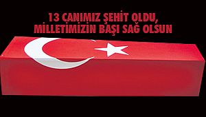 13 CANIMIZ ŞEHİT OLDU, MİLLETİMİZİN BAŞI SAĞ OLSUN
