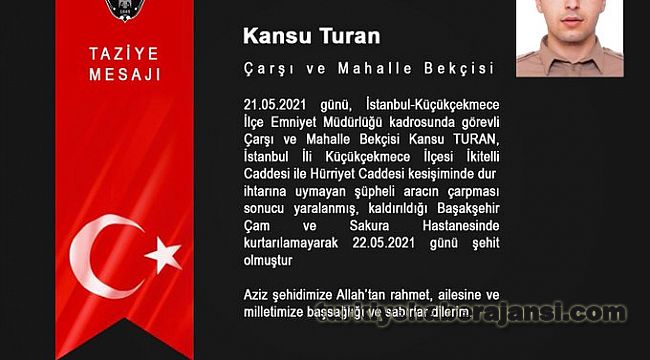 EGM Aktaş'tan ŞEHİT Mahalle Bekçisi İçin TAZİYE Mesajı