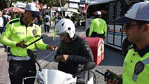 Kask kullanmayan 1284 motosiklet sürücüsüne 144'er TL CEZA kesildi 