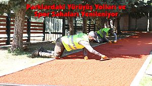 Parklardaki Yürüyüş Yolları ve Spor Sahaları Yenileniyor