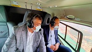 Vali ile Emniyet Müdürü trafiği helikopterle denetledi