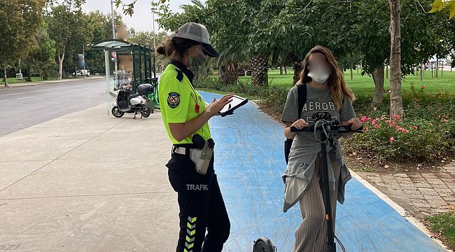 Polis ekiplerinden Elektrikli SKUTER Denetimi
