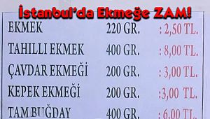 İstanbul'da Ekmek 2.5 TL Oldu