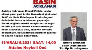 Antalya'da Emekli Polisler Yarın BASIN AÇIKLAMASI Yapacak