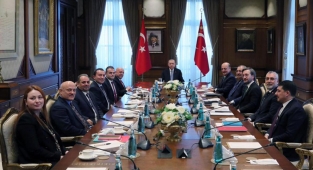 Cumhurbaşkanı Erdoğan Hak-İş heyetini kabul etti