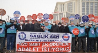 Sağlık-Sen'den 'Sabit Ek Ödeme' Eylemi