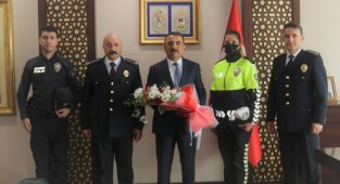 Vali Hacıbektaşoğlu, Polis Heyetini Kabul etti 