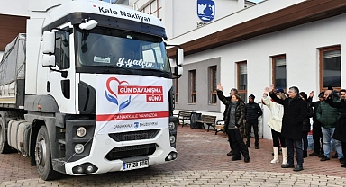 Çanakkale yardım tırları Elbistan'da
