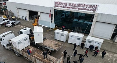 Düzce'den Deprem Bölgesine Seyyar Tuvalet