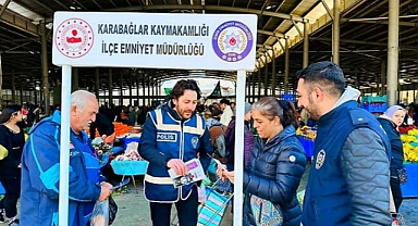 Pazar yerinde vatandaşlara KADES uygulması tanıtıldı 