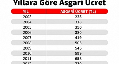 ASGARİ ÜCRETLER (01.01.2005 - 31.12.2019 arası)