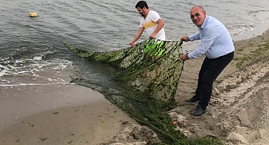 Bursa Mudanya sahilinde 1 ton kum şırlanı ele geçirildi